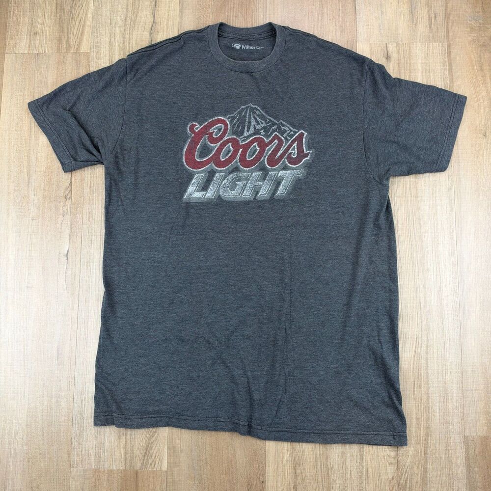 Coors Light Men's Large Gray T-Shirt Tee Beer VTG Y2k 90s
